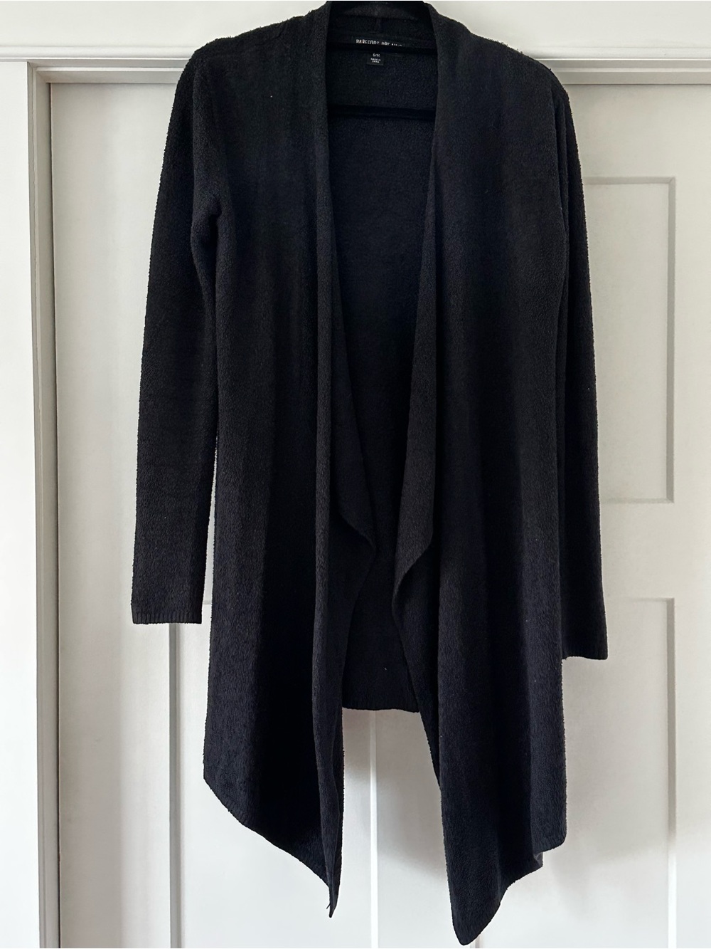 Barefoot Dreams Bamboo Women's Open-Front Drape Cardigan Sweater - Black S/M - Picture 2 of 6